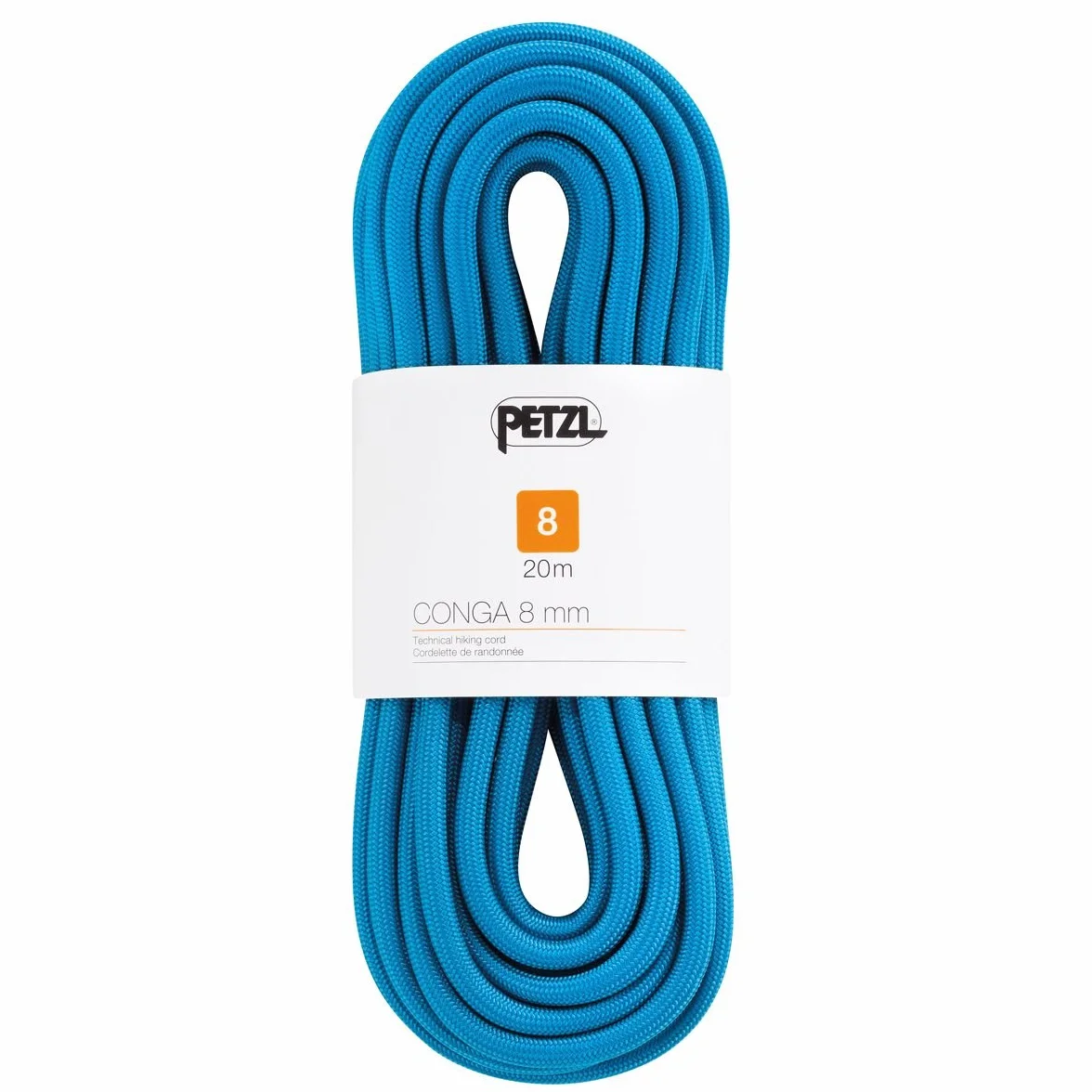 PETZL Corda da trekking Conga 8.0, Blu, 30 m, Poliammide, Escursionismo