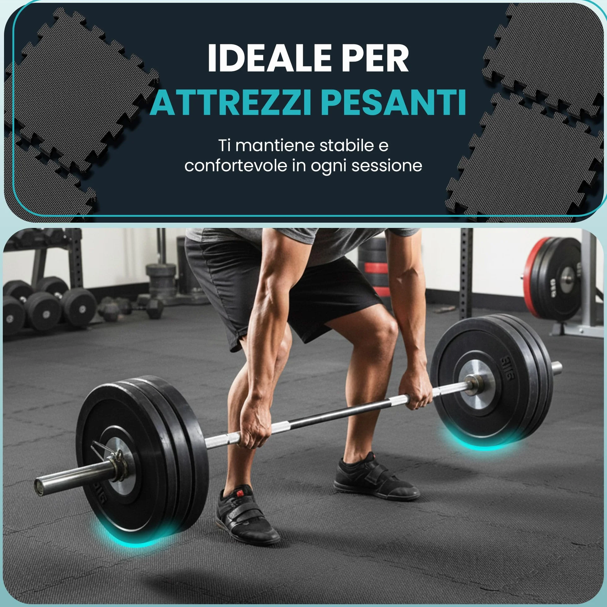 Tappeto Da Fitness A Puzzle Set Da 21 Tappetini Antiscivolo Palestra Componibile Protezione Antiurto Pavimenti