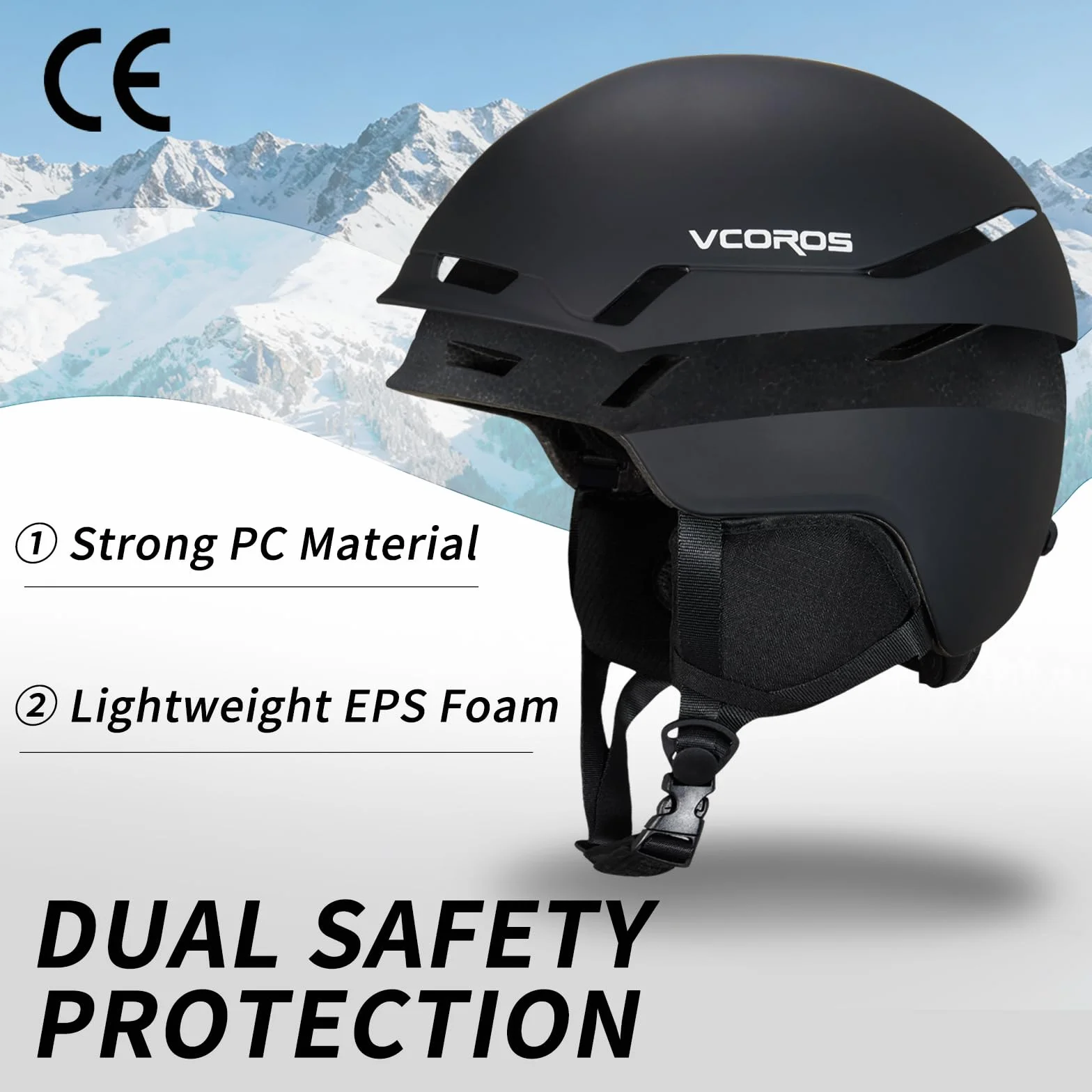 Casco da Sci con Occhiali da Sci Passamontagna Casco Sci per Uomo Donna con Cuscinetti Auricolari Rimovibili Ventilazione UV Ski Helmet per Ski