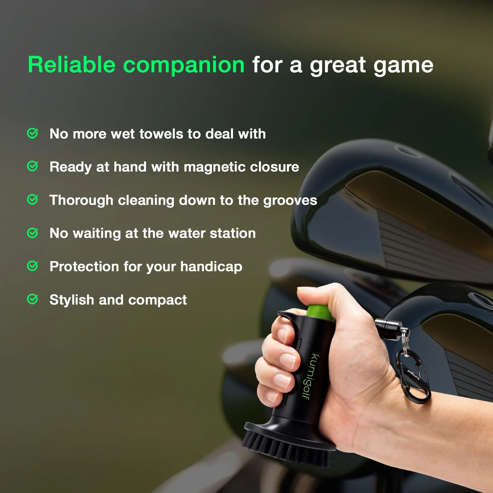 Spazzola d'acqua H3 per golf club, setole in nylon magnetiche
