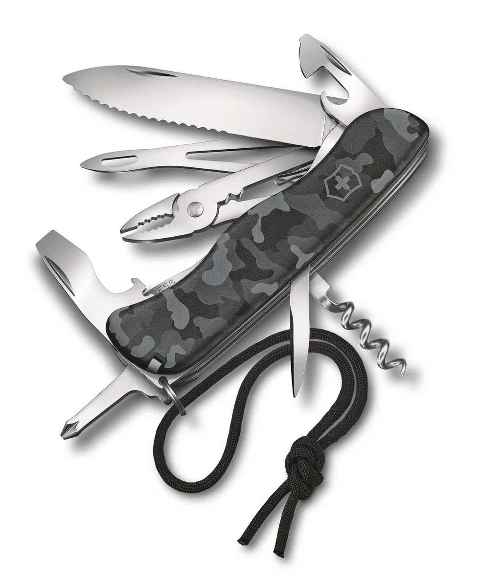 Victorinox, Skipper W, Coltello Svizzero, Originale, Multiuso, Campeggio, 18 Funzioni, Lama, grande with wavy edge, Apriscatole, Bloccabile