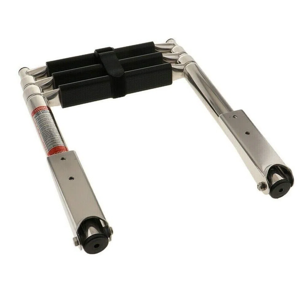 Scaletta telescopica ribaltabile inox 316 3 gradini barca gommone