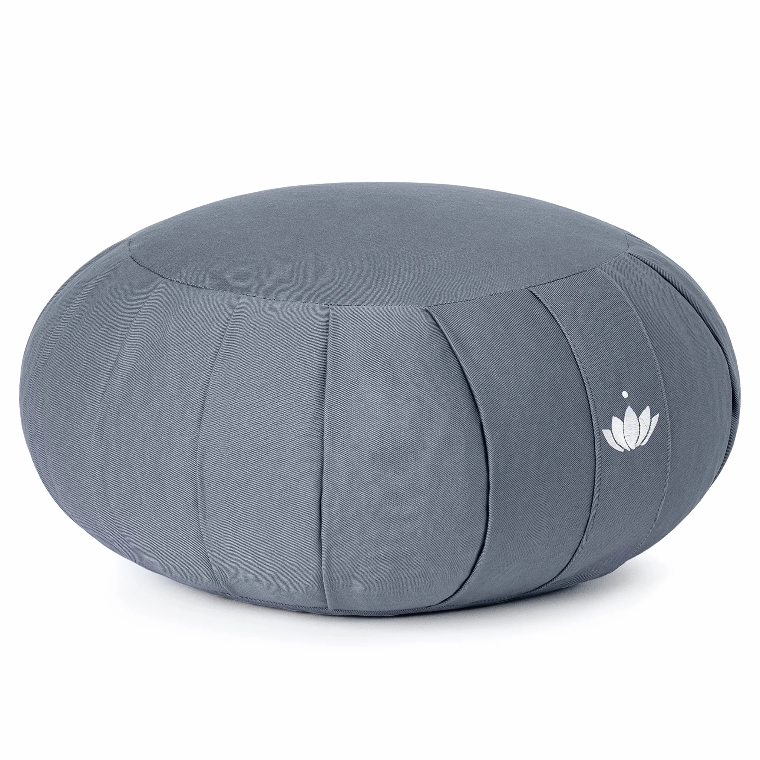 LOTUSCRAFTS Zafu cuscino da meditazione, altezza seduta 20 cm, modello Zen rotondo, cuscino da yoga, fodera in cotone lavabile, imbottitura in farro, certificato GOTS