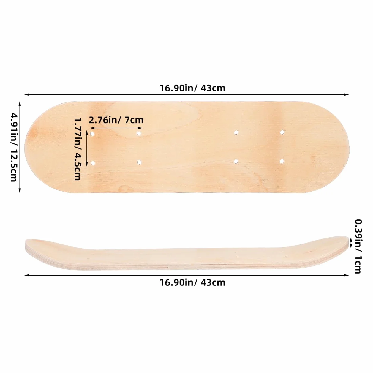 Tavola da skateboard per dipingere Deck da skateboard fai da te per bambini, superficie liscia per graffiti e mestieri, resistente e durevole