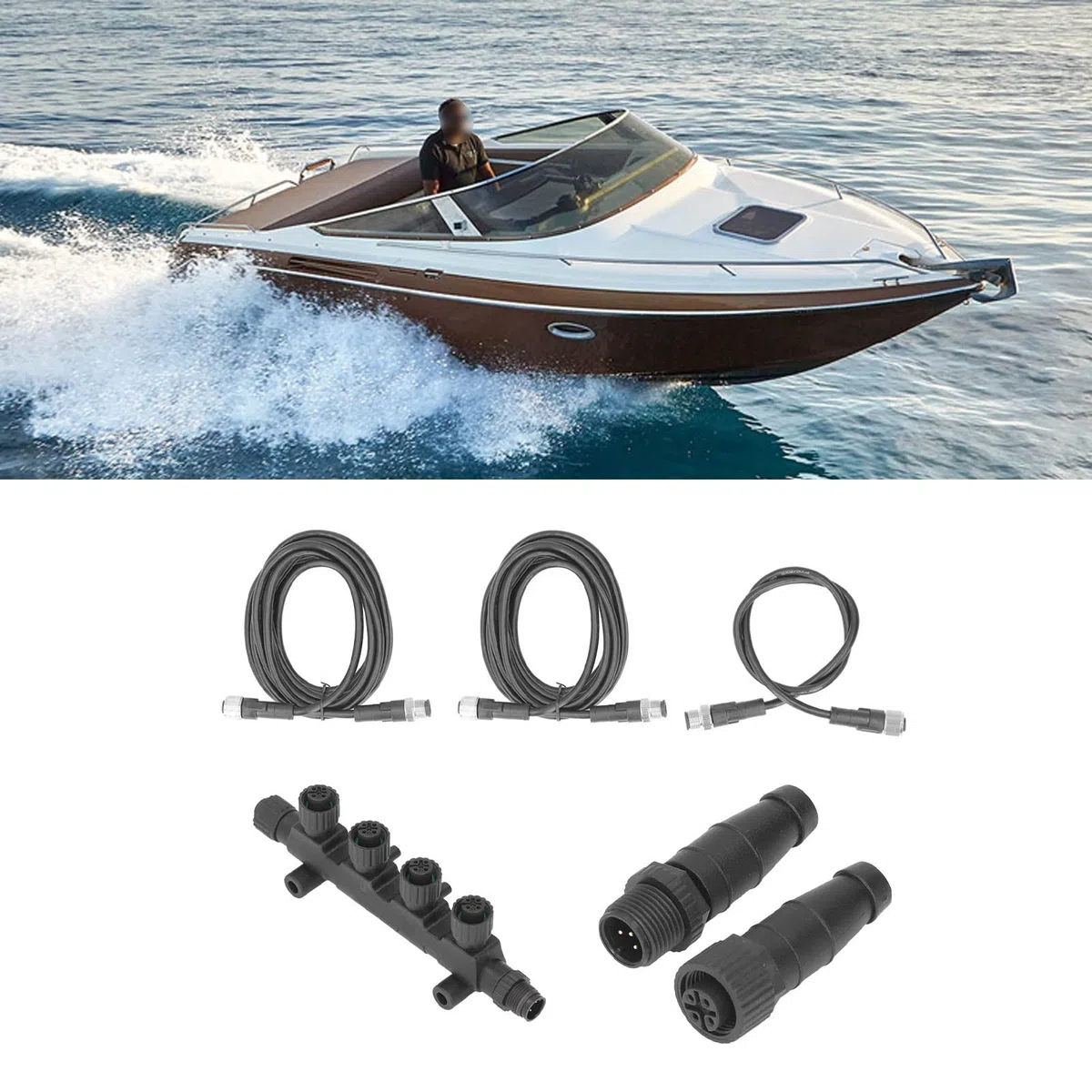 Marine NMEA 2000 Starter Kit Connettore del Cavo Combinazione di Terminazione ABS Antiruggine Universale NMEA Starter Kit di Rete