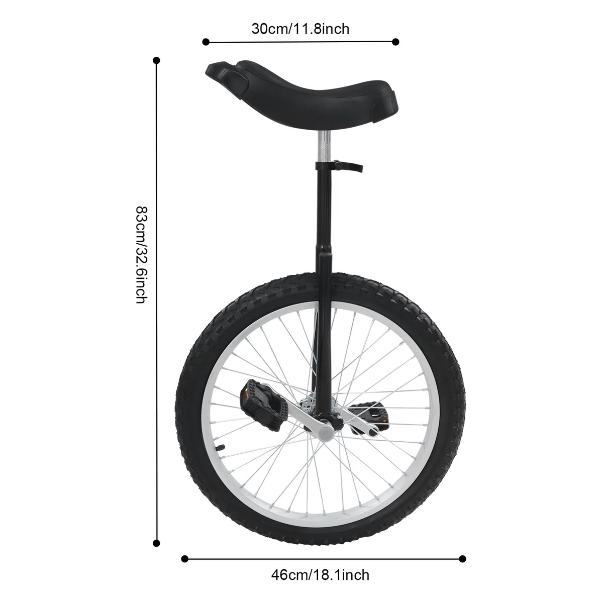 Monociclo da 20 pollici, upgrade per esterni, monociclo da 78 a 90 cm, regolabile in altezza, per bambini e adulti da 1,55 a 1,75 m, principianti/professionisti