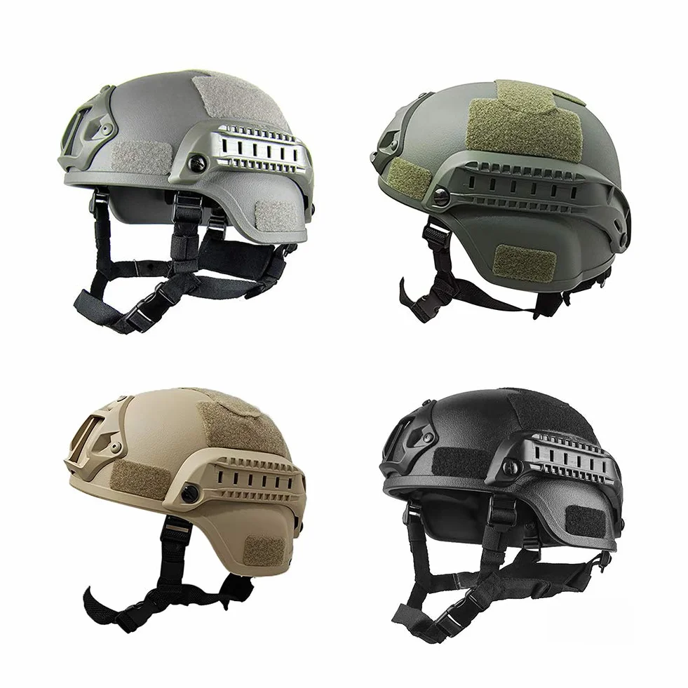 Elmetto Tattico Casco Militare Regolabile con Montaggio NVG per Airsoft Paintball