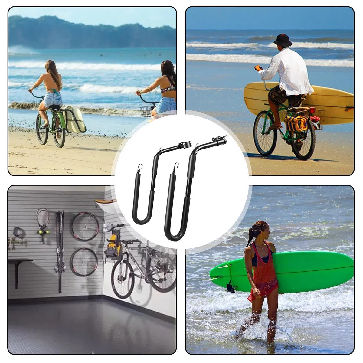Surfboard Board Bike Rack - Porta del supporto per biciclette di navigazione, porta bici pieghevole interno | Facile installazione e rimozione di scaffali di surf di guida sicuri sia per le tavole da