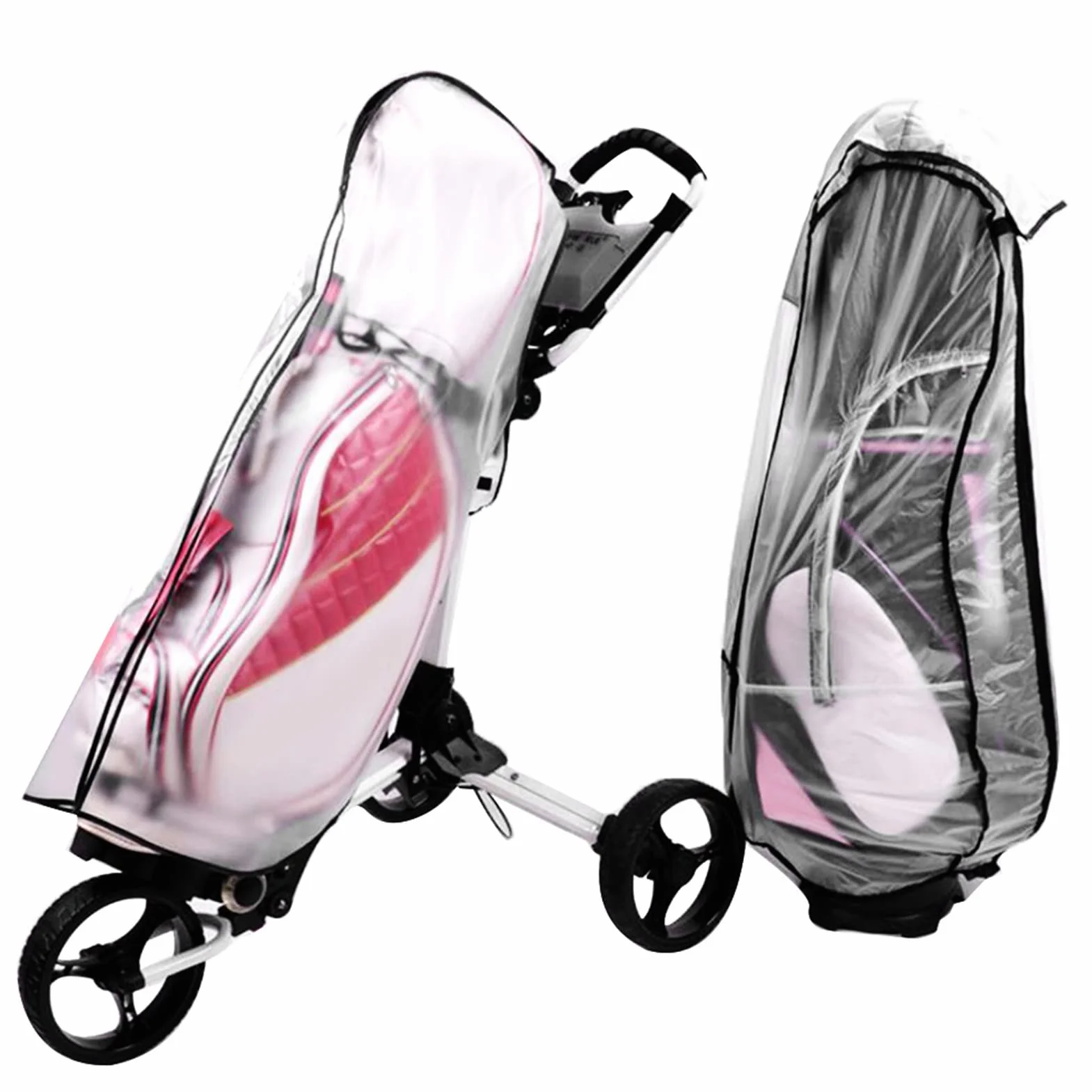KENANLAN Copertura Antipioggia Borsa da Golf PVC Trasparente con Cerniera Universale