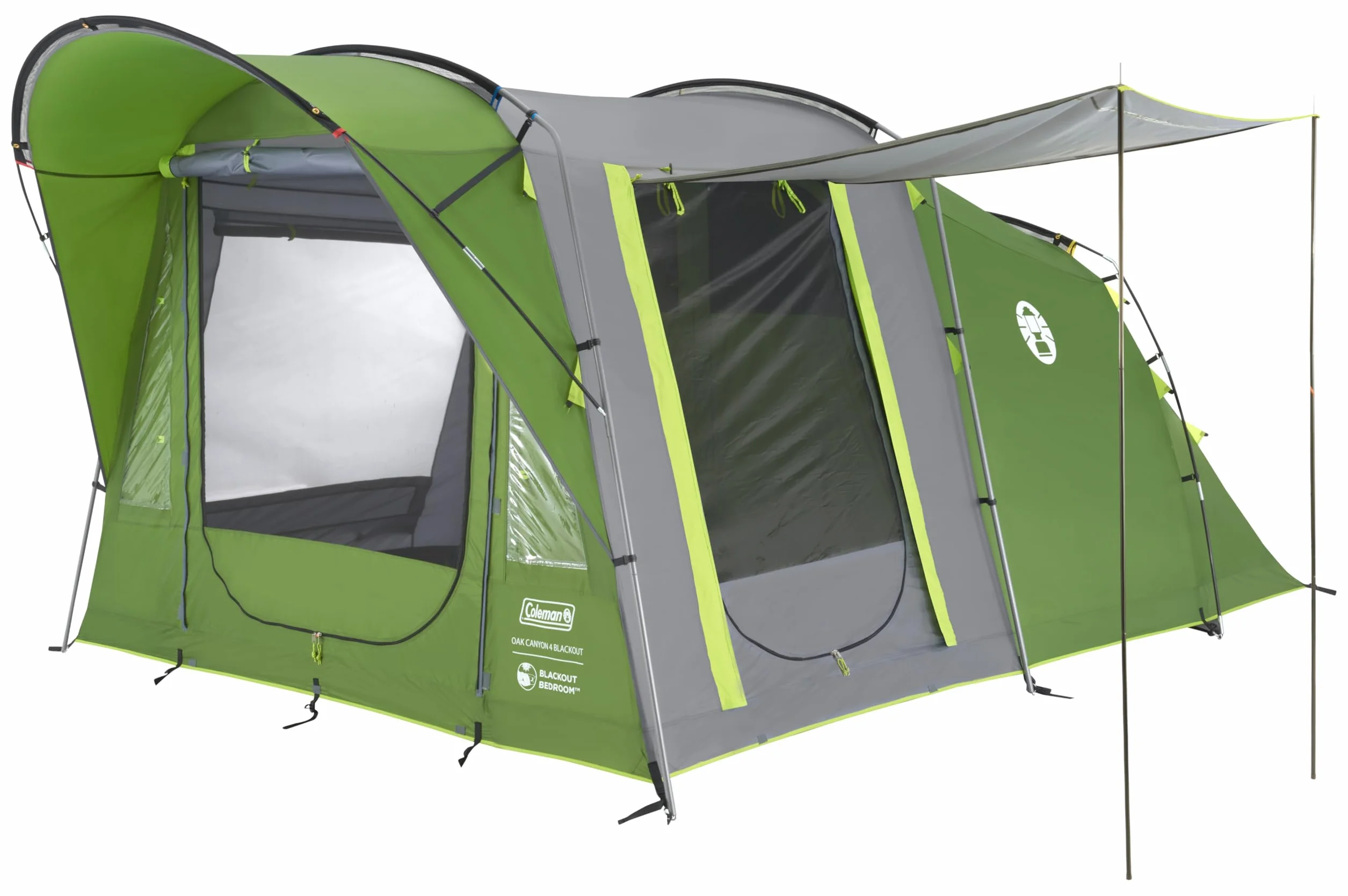 Coleman Oak Canyon 4 BlackOut Tenta | Tenda a tunnel per famiglie da 4 persone con 2 camere da letto oscurate e zona giorno | Tenda da campeggio | Impermeabile da 4500 mm | con telo di fondo cucito