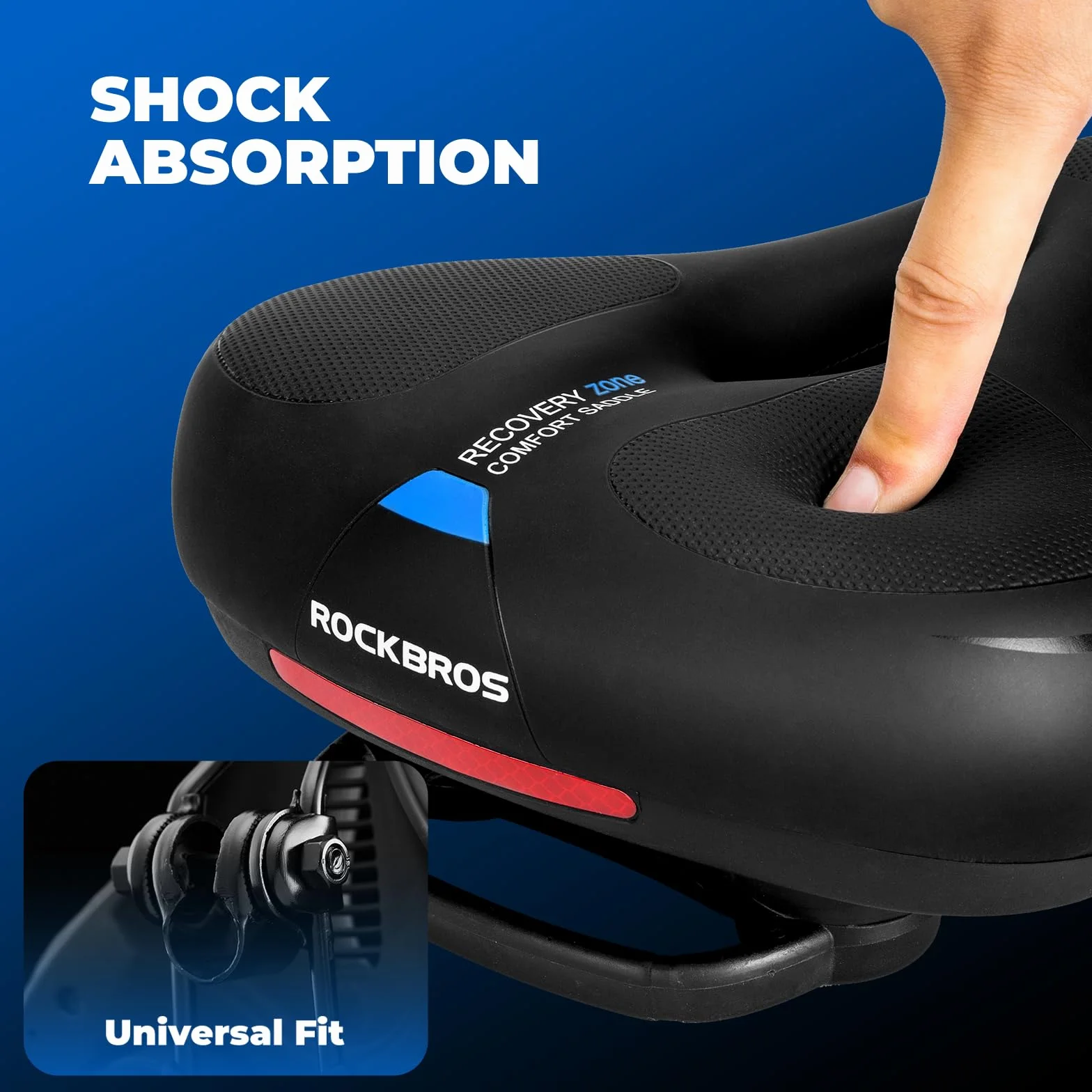 ROCKBROS Sella Bici Comoda in Gel, Ergonomica per MTB, Morbido Traspirante, 22x26cm, Accessori Bike