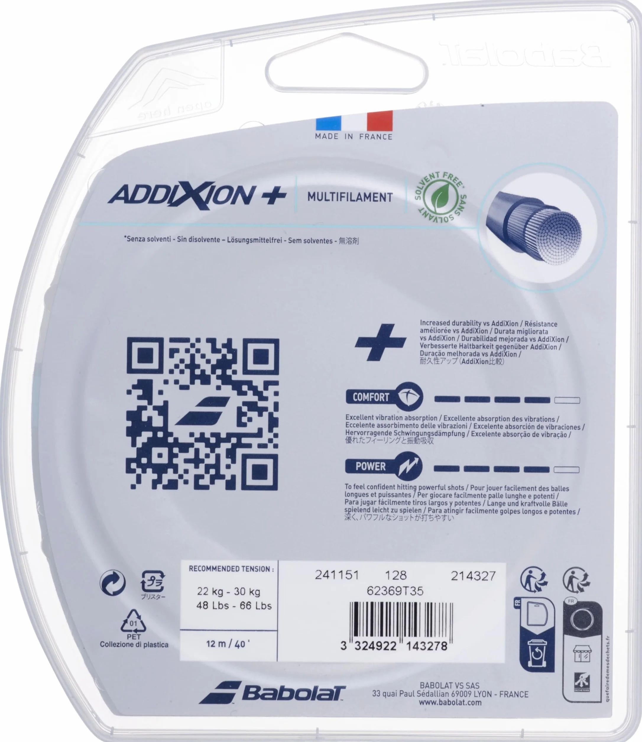 Babolat Addixion+ 12 M Squash String 1,30 mm