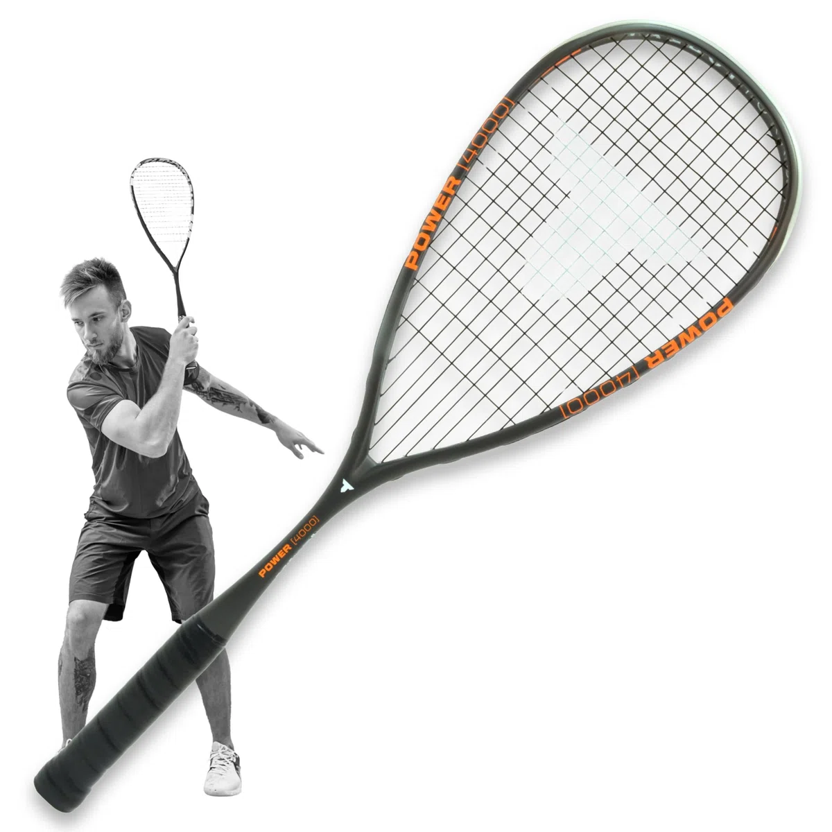 Talbot-Torro Racchetta da Squash POWER 4000 | Leggera, Aggressiva e Precisa | 100% Grafite | Incordata e Pronta all'Uso | Ideale per Giocatori Avanzati e Amatoriali