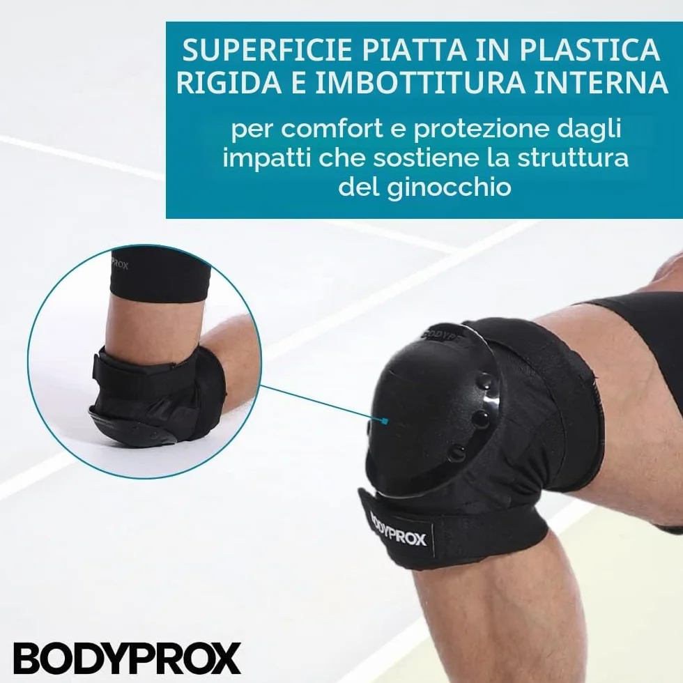 BODYPROX Set di protezioni per ginocchia, gomiti e polsi per pattinaggio