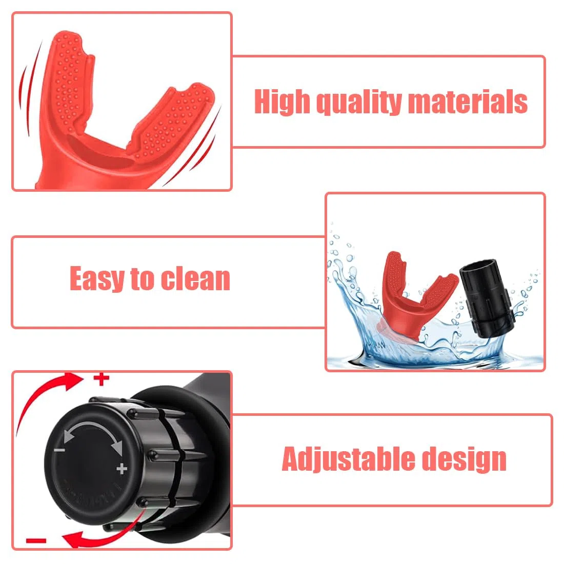 IKOPFLN Breath Trainer, Allenatore di Respirazione, Allenatore Polmonare per Esercizi Polmonari, Lung Trainer con Resistenza Regolabile, Migliora Della Qualità del Sonno (Rosso)