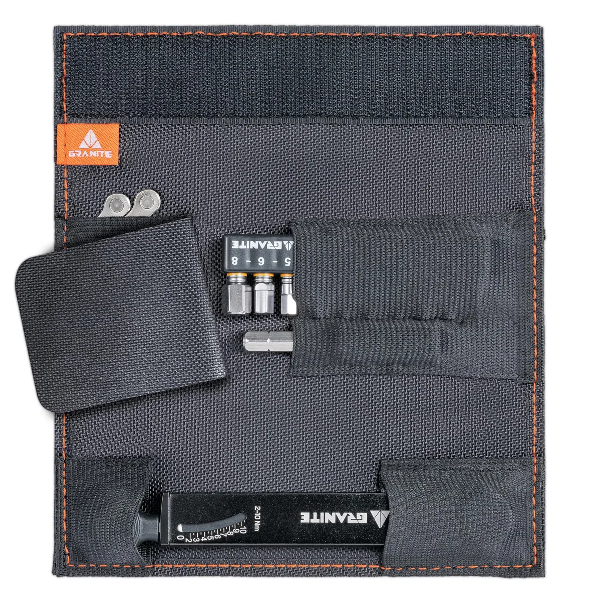 Granite Rocknroll TQ Torque Ratchet kit attrezzi per bicicletta, kit multitool per bicicletta con 10 inserti e asta di prolunga, Kit chiave dinamometrica per bicicletta da montagna (Nero)