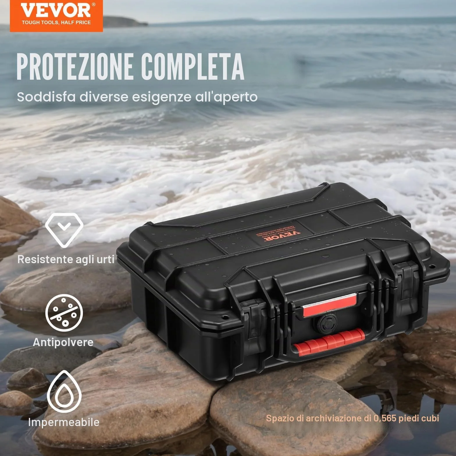 VEVOR Custodia Rigida Resistente alle Intemperie IP67 340 x 235 x 126 mm
