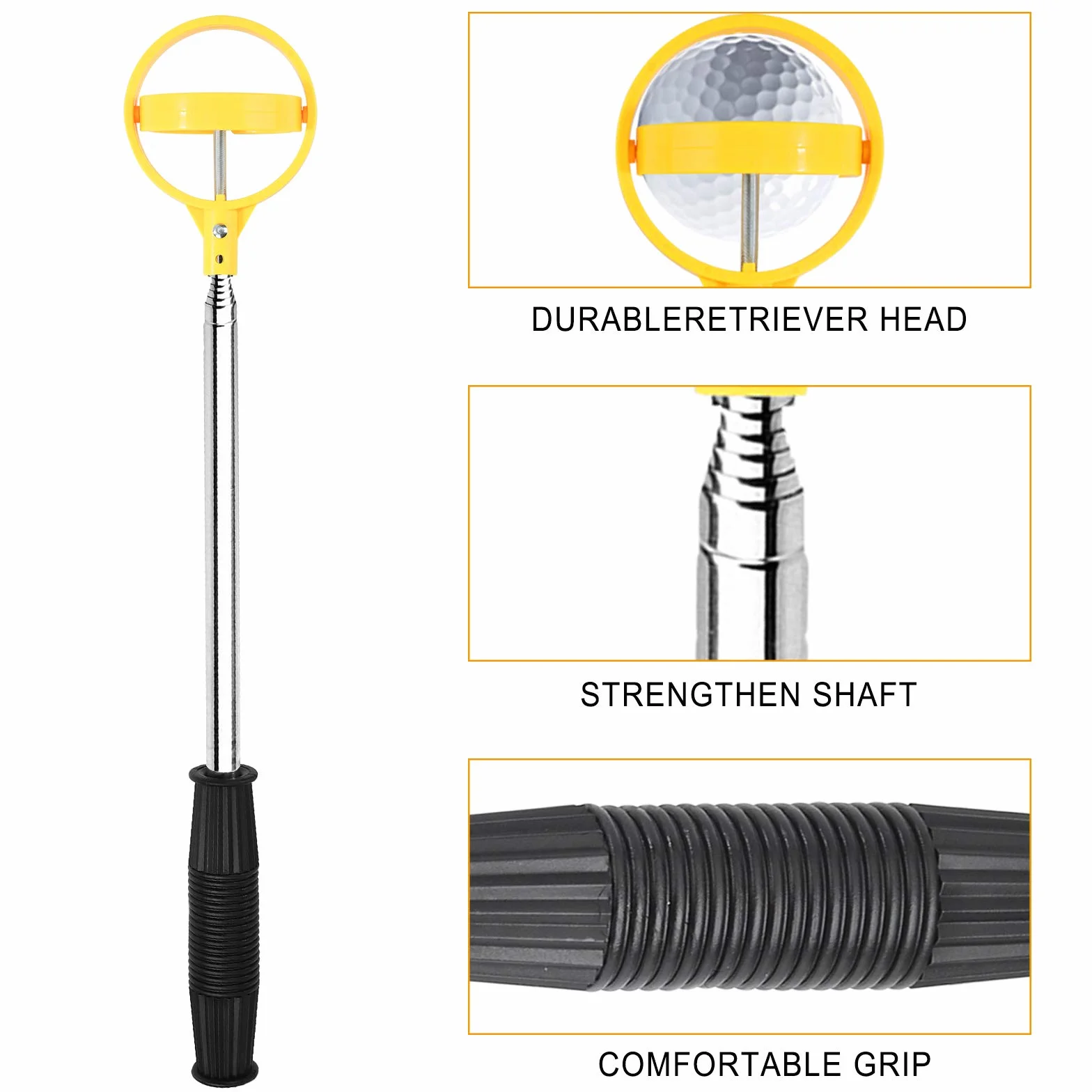 Retriever per Palline da Golf Telescopico Acciaio Inossidabile Portatile