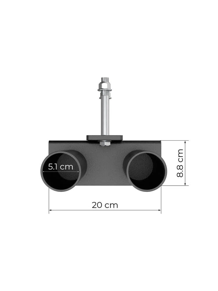 ATLETICA R8 Double Bar Holder | Compatto e salvaspazio | Per la conservazione verticale di due aste da 50 mm all'interno o all'esterno sul rack R8 | verniciato a polvere