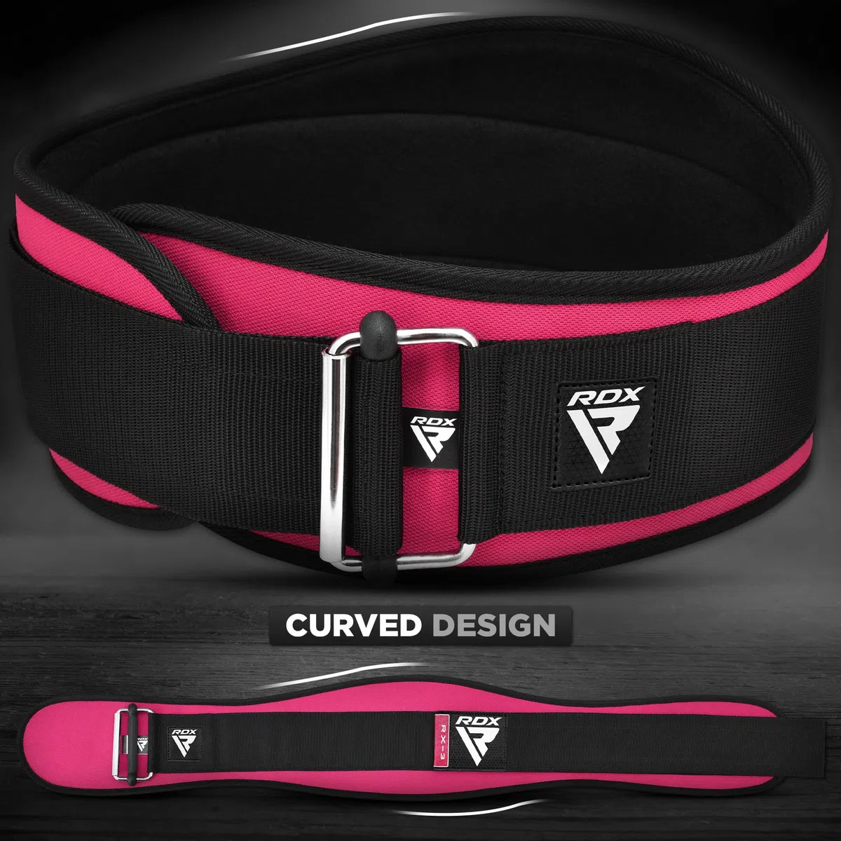 RDX Palestra Cintura Muscolazione Sollevamento Pesi per Donne 6.5" Curva Supporto lombare Imbottito, Allenamento Deadweight Auto Bloccaggio, Powerlifting Sollevamento Fitness Gym Esercizio