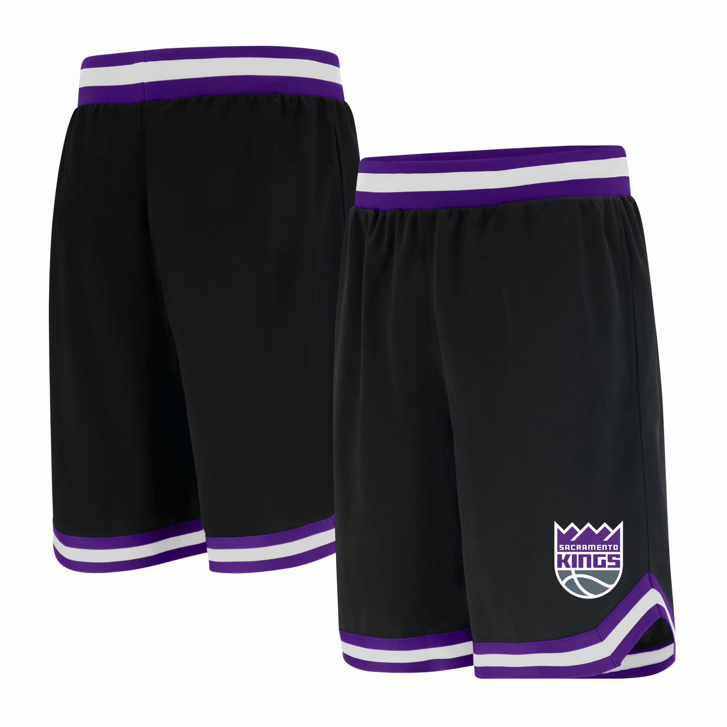 NBA Ultra Game GSM3547F Woven Team Logo Poly Mesh Basket Shorts Nero, M