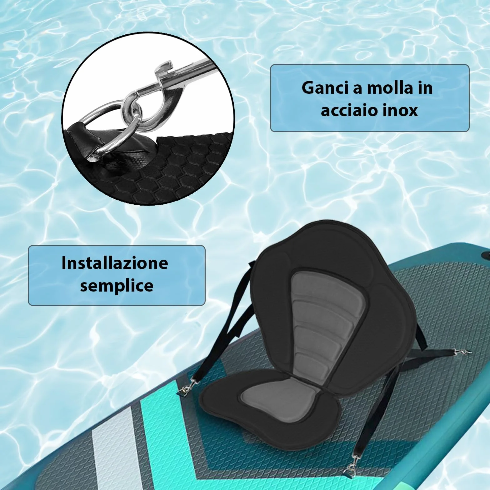 ALPIDEX Sedile Tavola SUP Kajak Sedia Kajak Canoa Stand Up Paddle Board