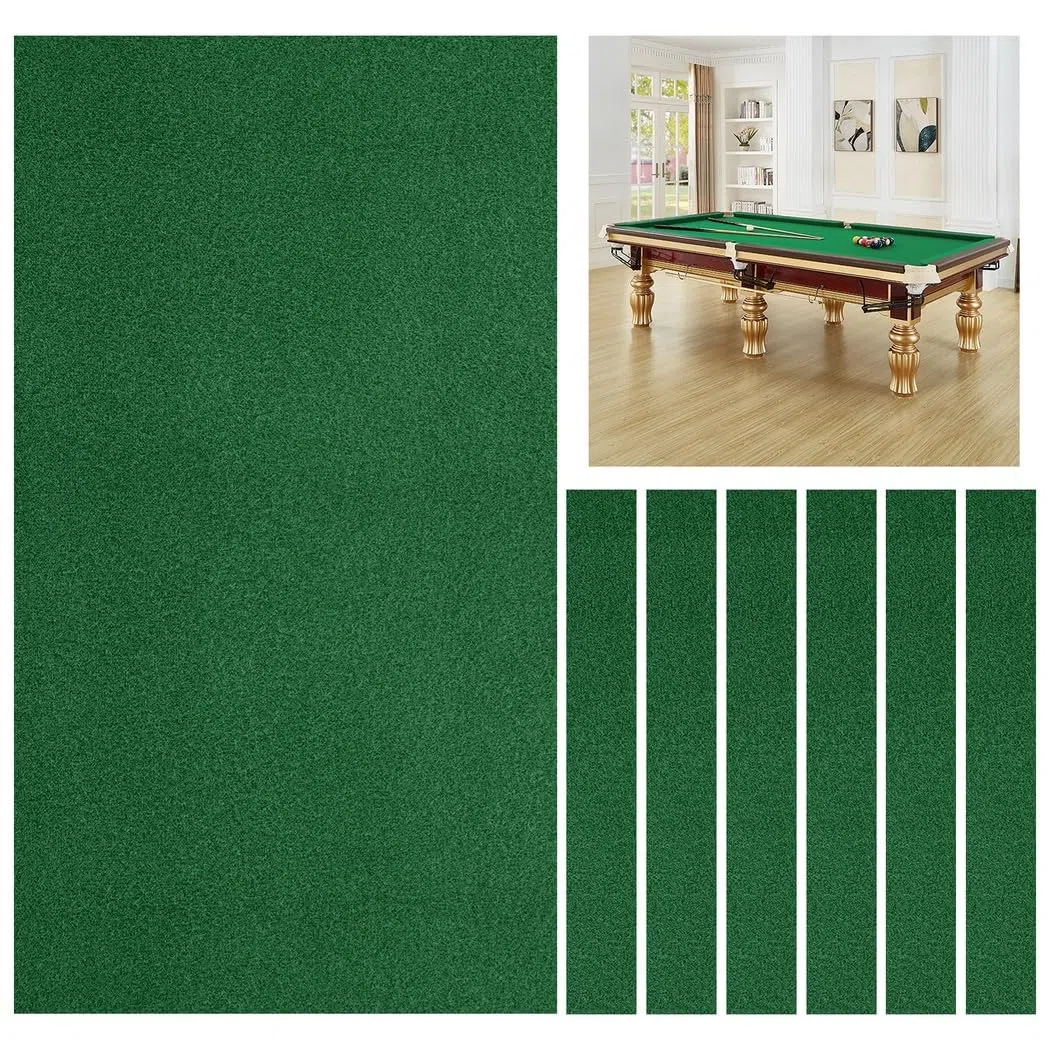 Panno in feltro per tavolo da biliardo da 2,4 m, in nylon e feltro, include 6 strisce per telaio, gioco veloce e fluido
