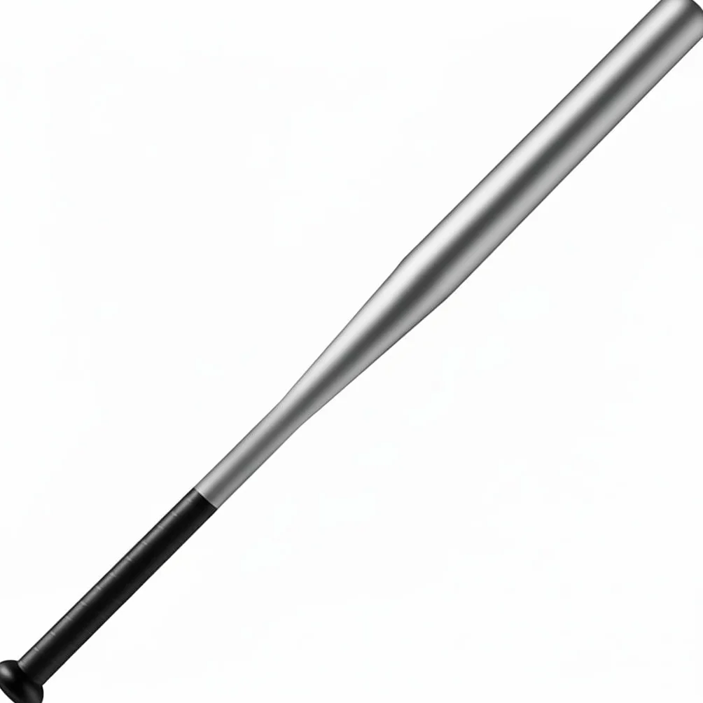 Mazza da Baseball in Acciaio 71cm Nera Rossa Argento Grip 28" 1kg