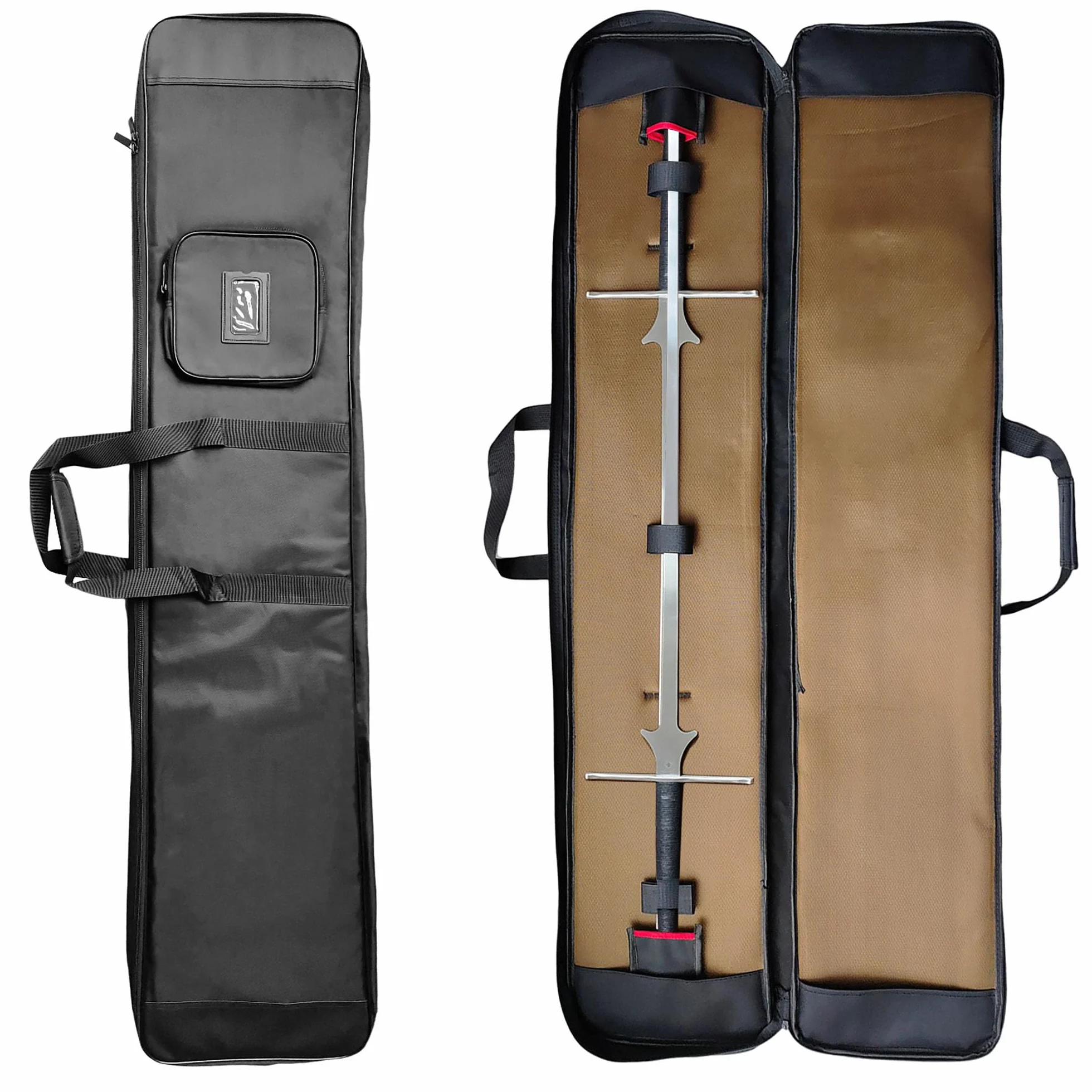 LEONARK HEMA Bag, Zaino protettivo Feder Sword, 142cm, doppio manico, tessuto Oxford 1680D, può contenere 2 spade, tasca per accessori, tasca trasparente per carte, nero