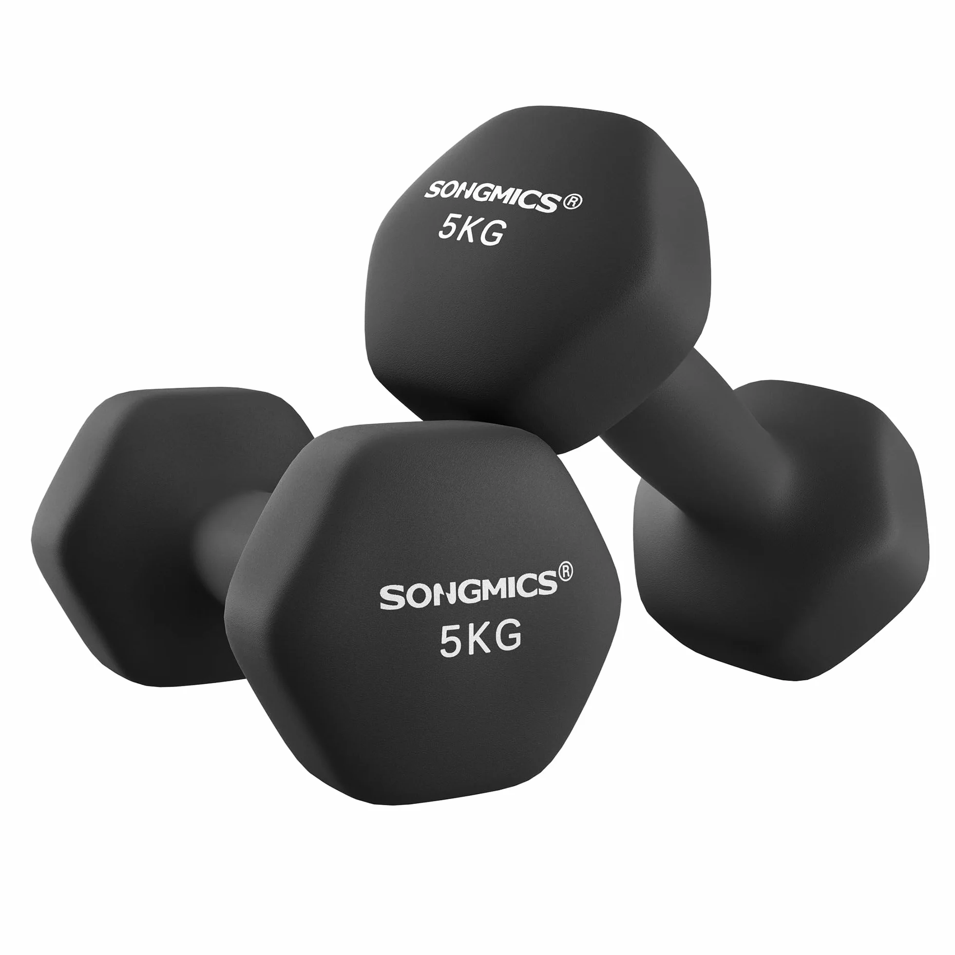 SONGMICS Set di 2 Manubri Esagonale con Superficie in Vinile per Fitness