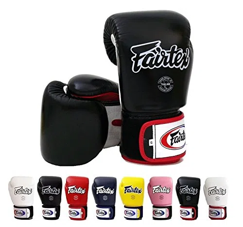 Fairtex Muay BGV1 - Guanti per muay thai e kick-boxing, misura: 284 g, 332 g, 397 g, 454 g, colore: nero, blu, rosso, giallo, bianco