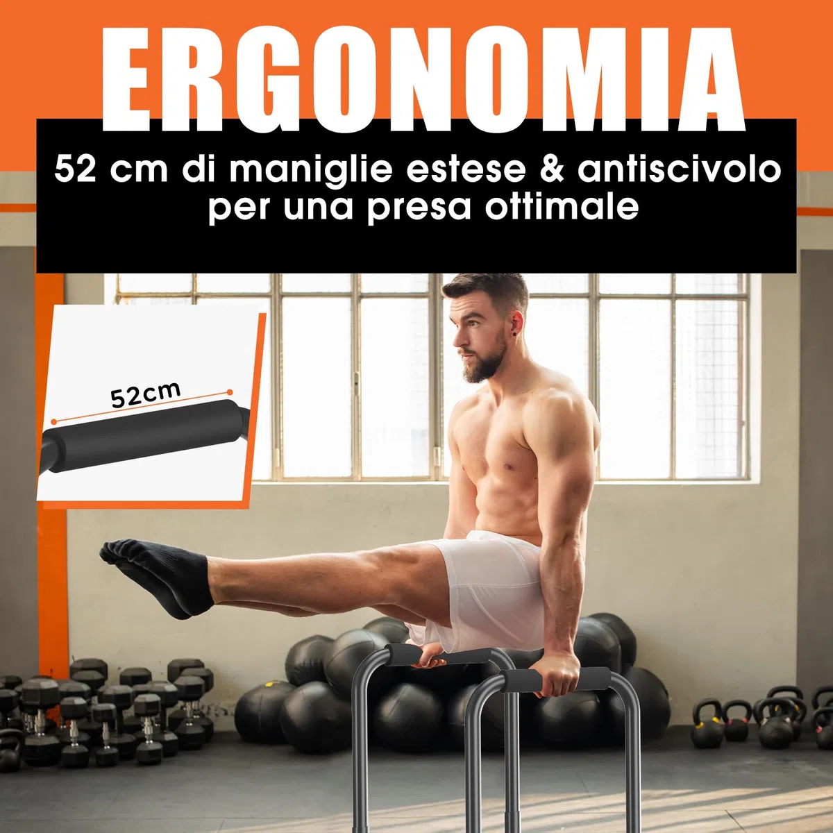 DH FitLife Dip Parallele Bars | Barre Parallele & Dip-Station Regolabile 80-90 cm | Parallettes per Calisthenics & Allenamento di Forza | Stabile & Sicura | Attrezzatura Fitness per Interni & Esterni