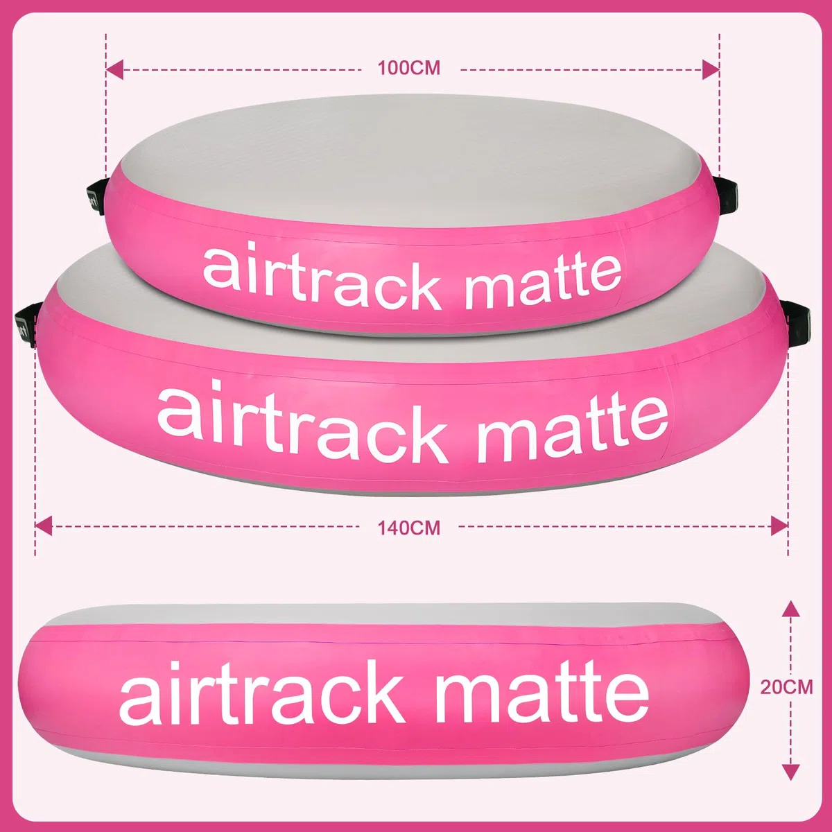 Airspot ginnastica artistica rotundità，diametro 100/140CM di altezza di 20CM ginnastica Tappetino da Ginnastica Gonfiabile Artistica Materasso Yoga Taekwondo con Pompa elettrica