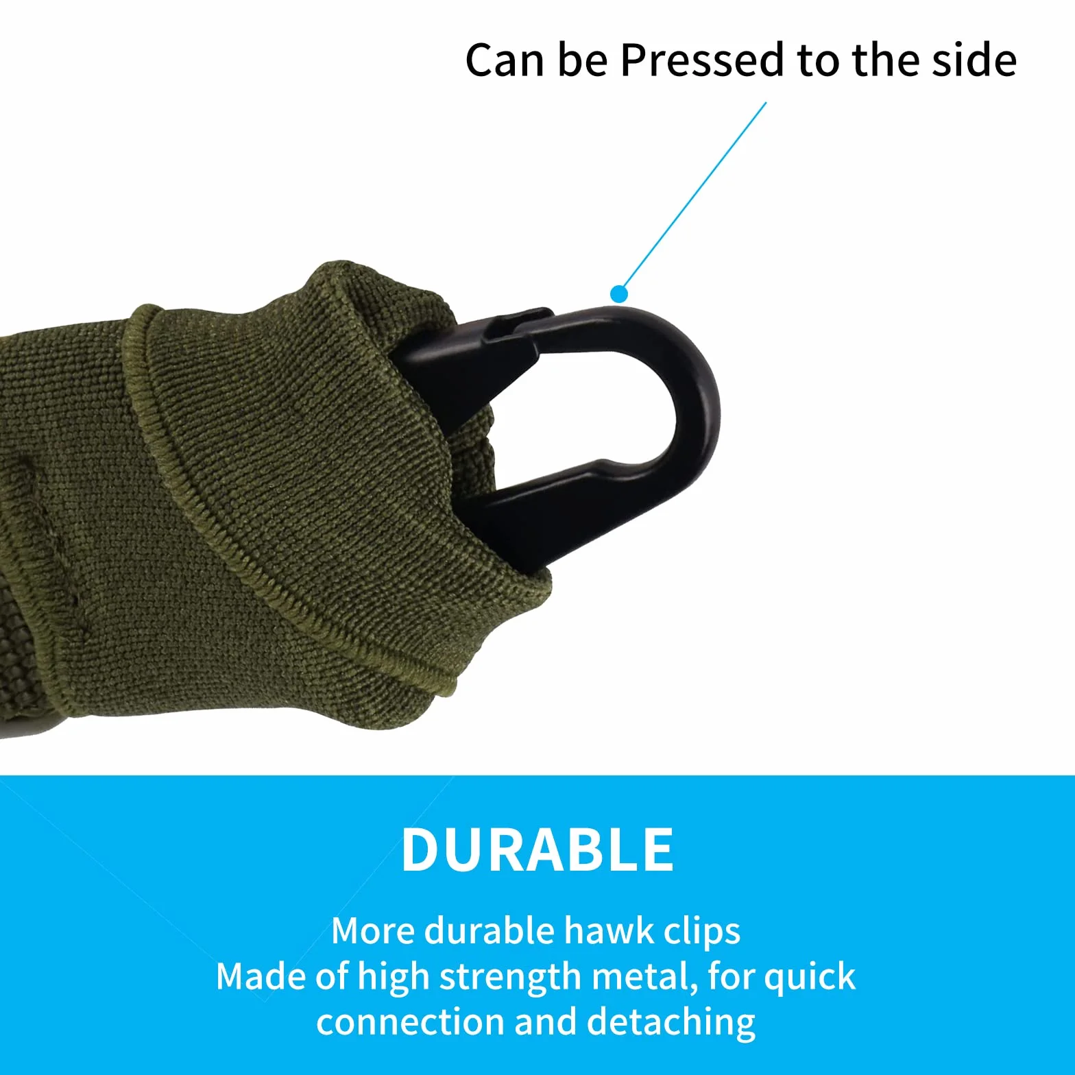 Tactical Single Point Sling Nylon Webbing Regolazione Rapida Lunghezza Gancio Metallo Sport all'aperto