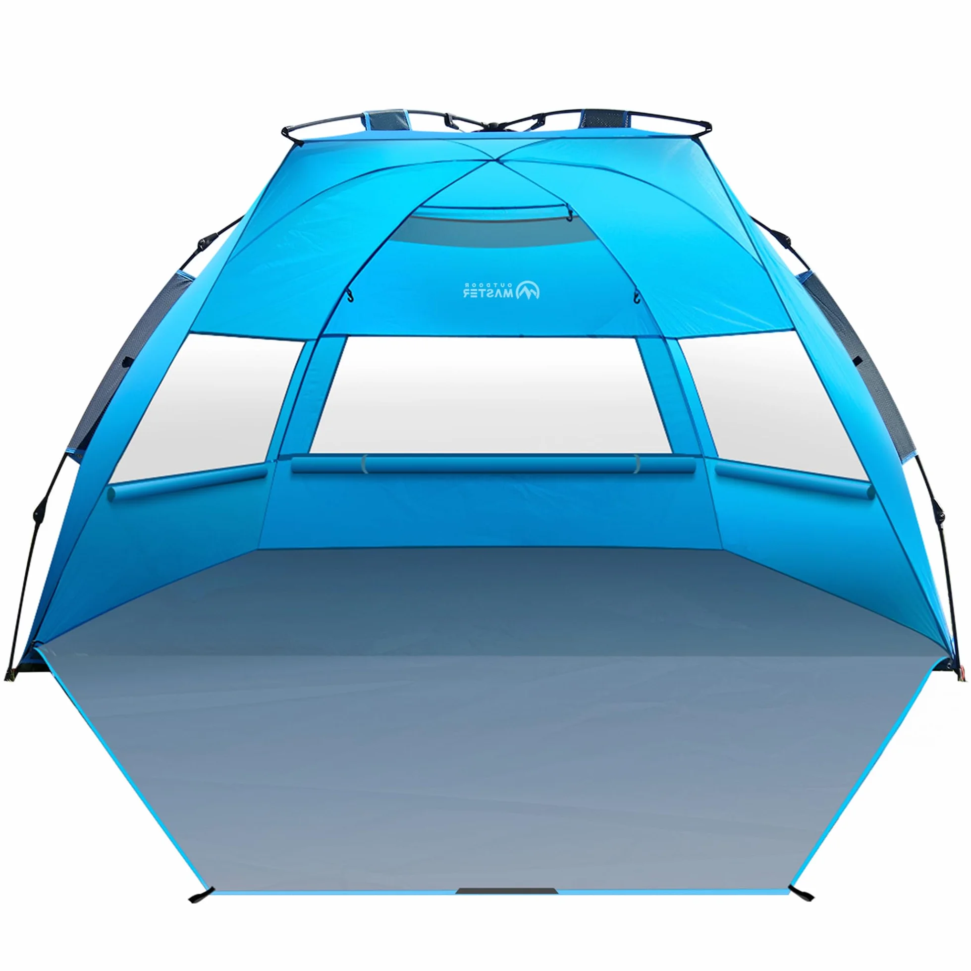OutdoorMaster Tenda da spiaggia pop up per 3-4 persone, misura XL, facile da installare, portatile, pieghevole, con protezione UV UPF 50+, lucernario rimovibile per famiglie