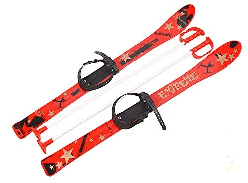 Marmat Bacchette per sci per bambini, in plastica, 5 colori, 90 cm (rosso)