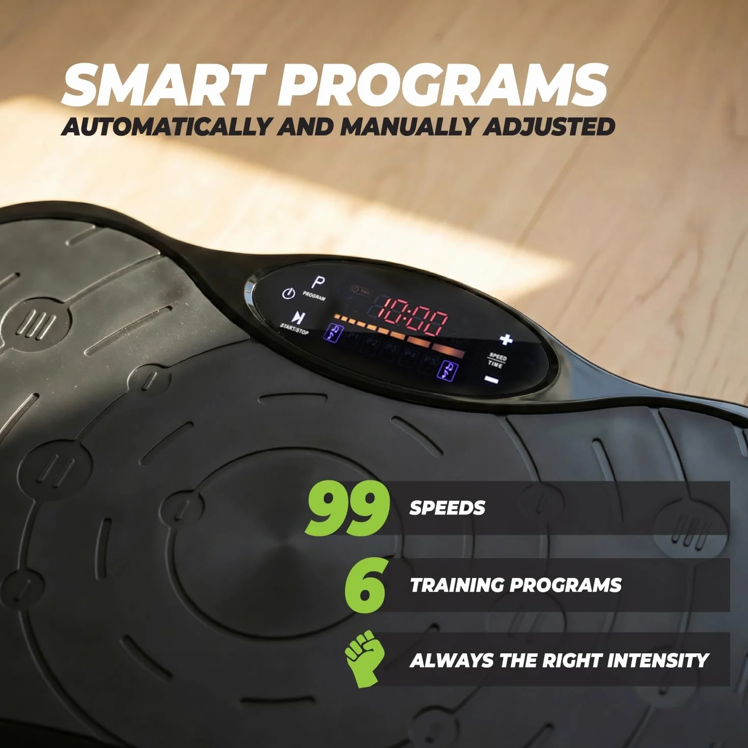 VirtuFit Piastra vibrante fitness – Fitness Powerplate – 10 programmi di allenamento – 99 velocità – Attrezzo per allenamento di resistenza