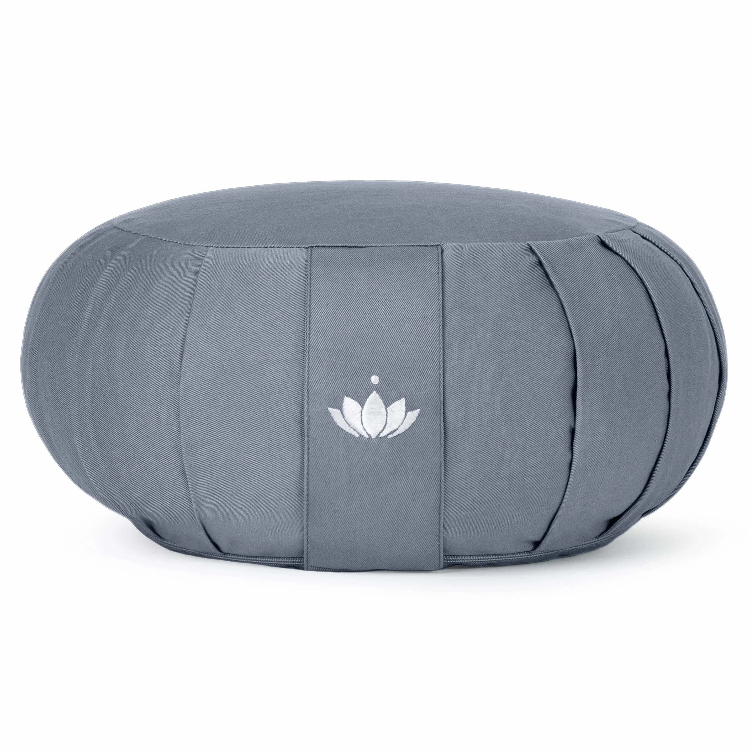 LOTUSCRAFTS Zafu cuscino da meditazione, altezza seduta 20 cm, modello Zen rotondo, cuscino da yoga, fodera in cotone lavabile, imbottitura in farro, certificato GOTS