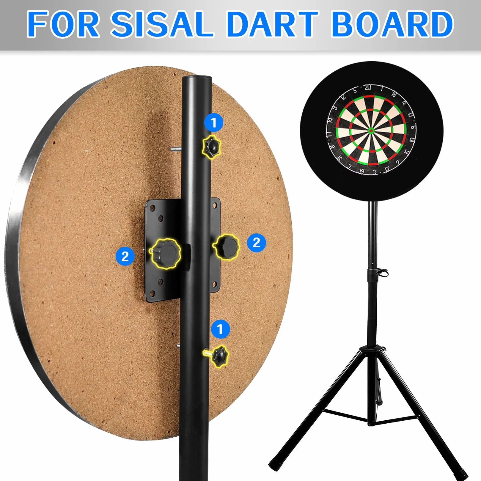 Turnart Supporto per Freccette, Accessori per Bersaglio Elettronico, 106-200 cm, 3,7 kg