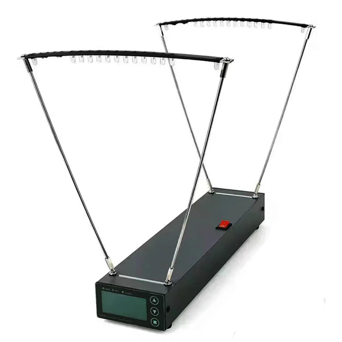 Cronografo balistico Strumento di Misura della velocità della Freccia dell'Arco con Ampio Schermo LCD Intervallo di misurazione 1-2000 mps o (5-6500 FPS), 0,1-6000 J