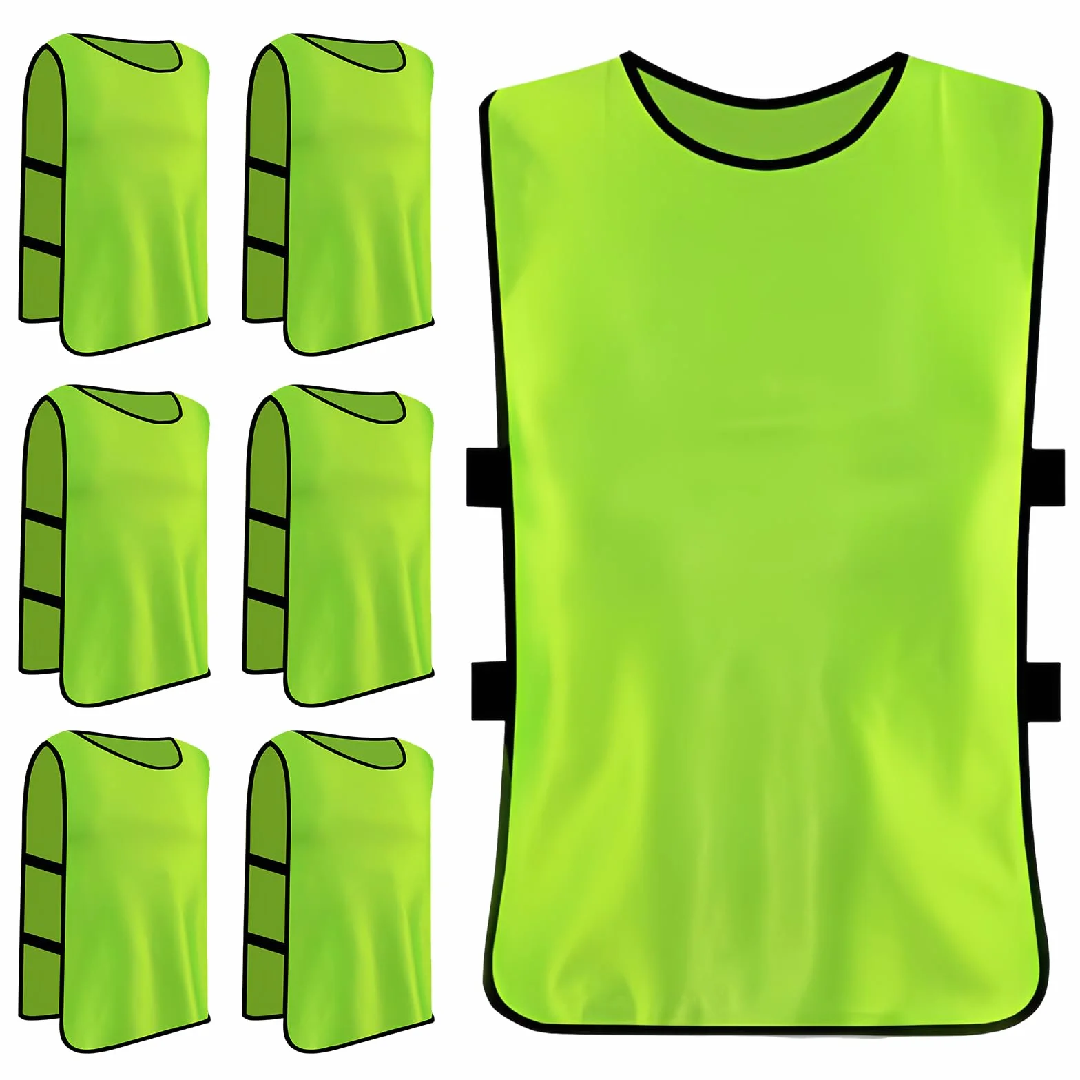 Pettorina da Calcio Set da 6 Pezzi, Casacche Sport Riutilizzabili per Adulti Taglia XL