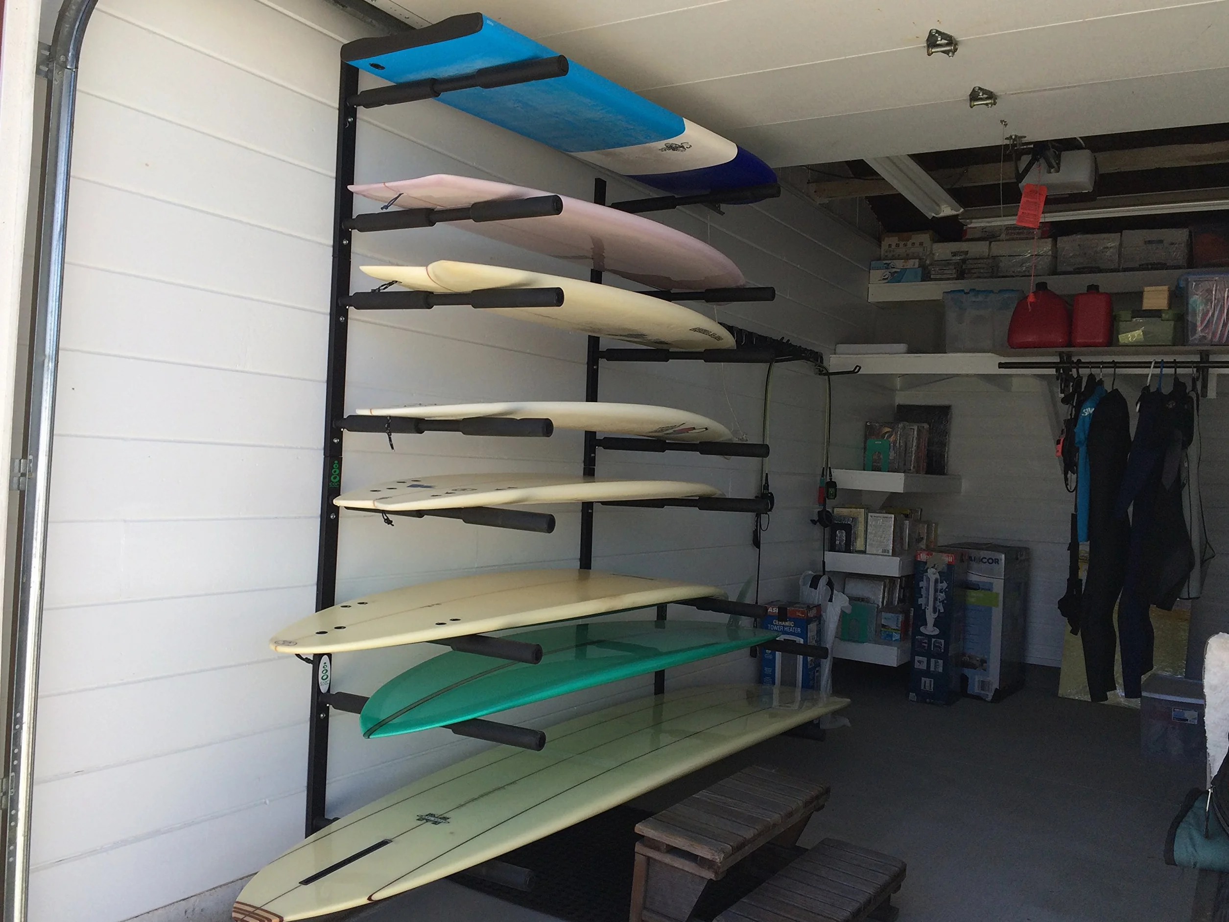 COR Surf Double Board Surfboard Rack | Supporto a parete per SUP per carichi pesanti per paddleboard o tavola da surf SUP e portaoggetti a parete per longboard