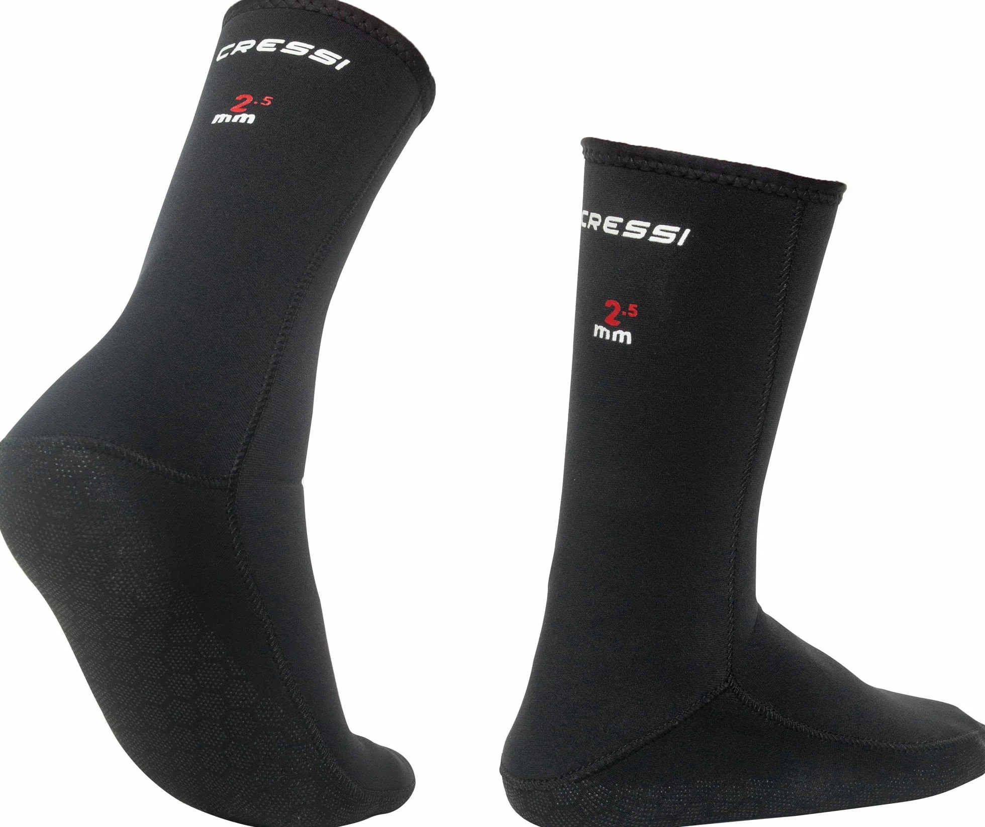 Cressi Orata Socks 2.5mm - Calzari Antiscivolo per Apnea e Immersioni, Neoprene 2.5 mm, Nero, Unisex Adulto