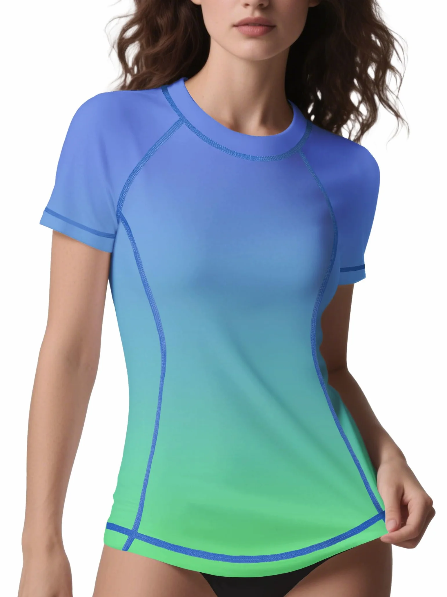 ANGEL CITIZ Maglia da Bagno Donna Rash Guard Asciugatura Rapida Anti UV UPF 50+ S-XXL