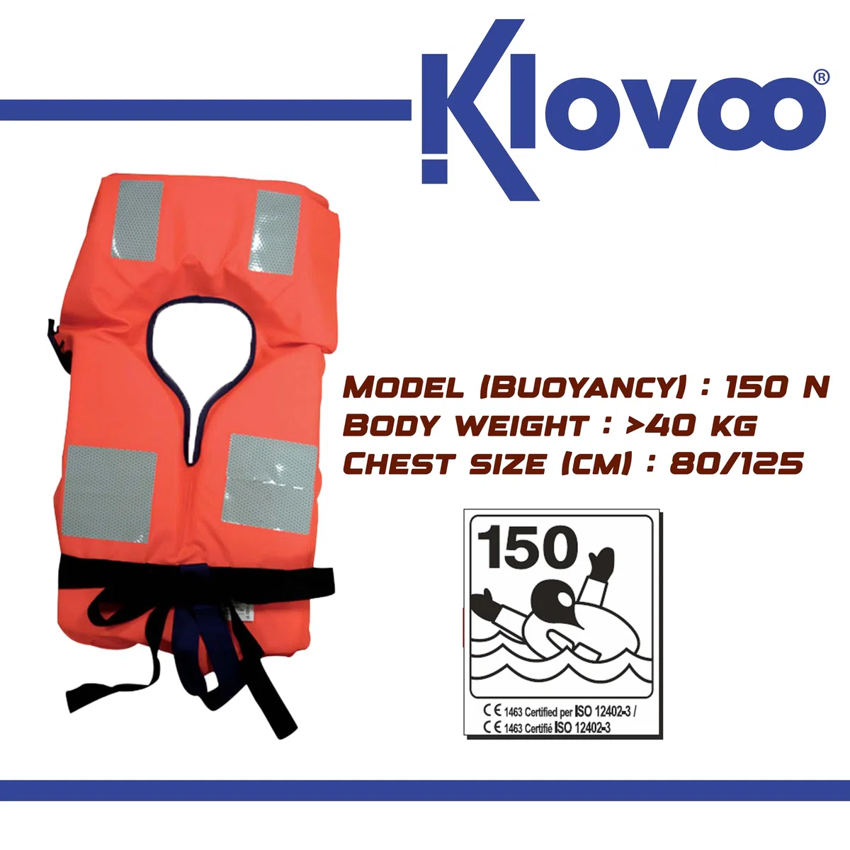 Kit Giubbotti di Salvataggio 150N, Set Completo con Luce LED SOLAS, Omologati per Navigazione Oltre 6 Miglia, per Barca e Gommone