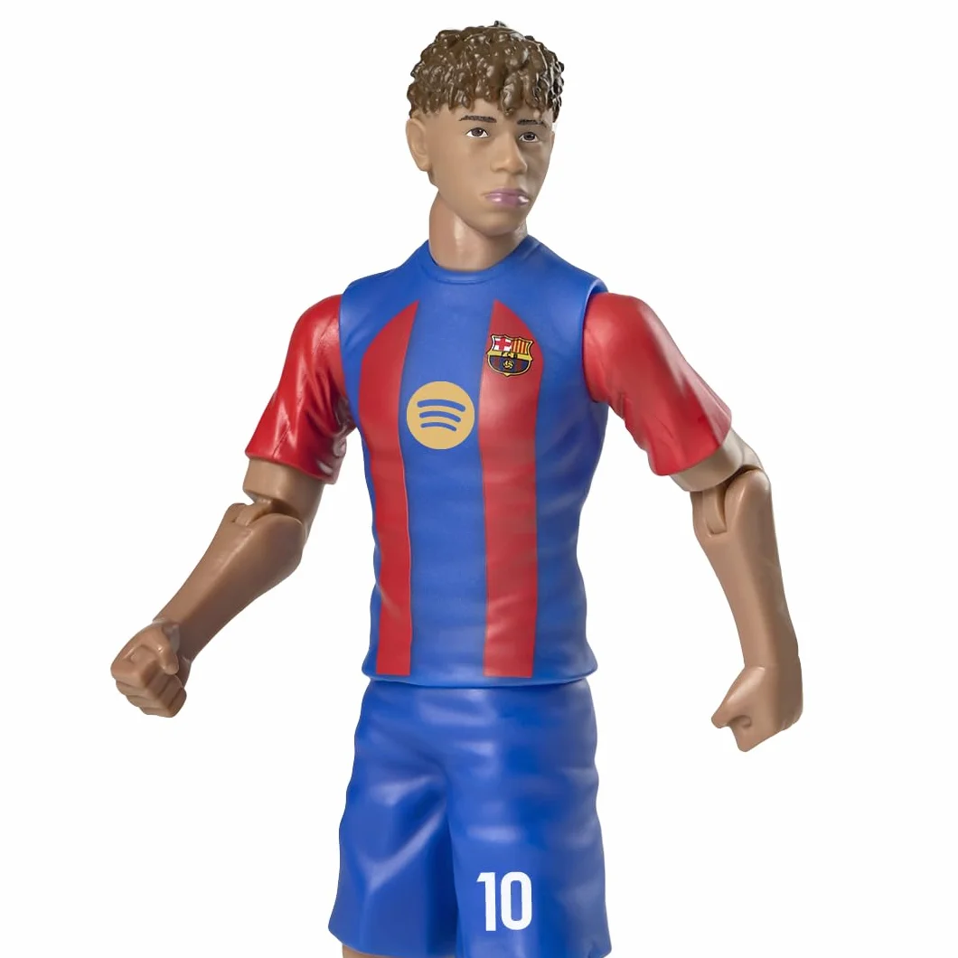 Megableu Statuetta Calcio YAMAL 20 cm Figura Calciatore Realistico Articolato Licenza Ufficiale 10 Punti Articolazione Giocattolo FC Barcellona Idea Regalo