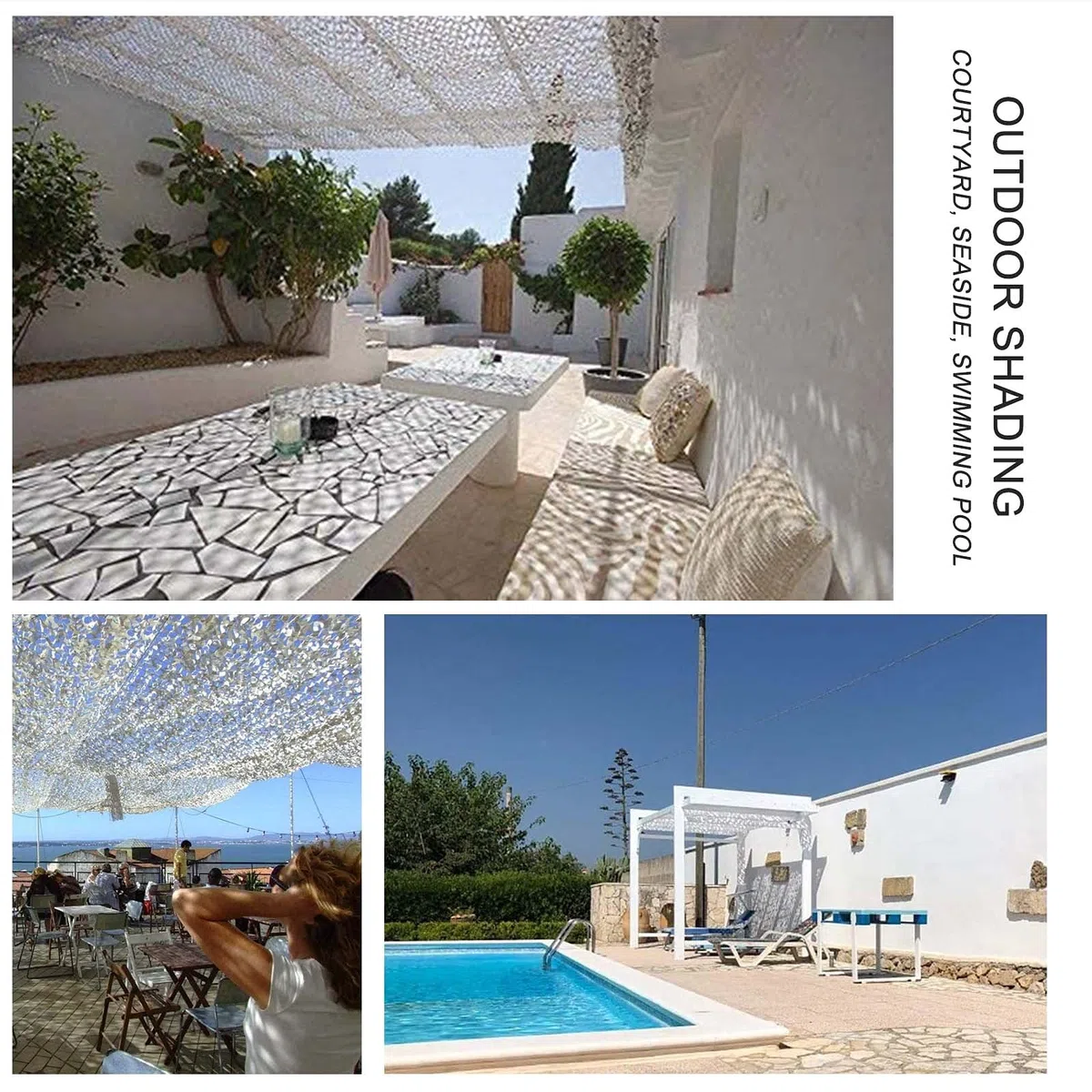 Rete Mimetica Bianca,Rete Ombreggiante Decorativa Per Giardino,Rete Mimetica Camouflage Da Caccia,Rete Militare,Leggera e Resistente,Rete Mimetica Per Protezione Solare,White-9x10m(29.5*32.8ft)
