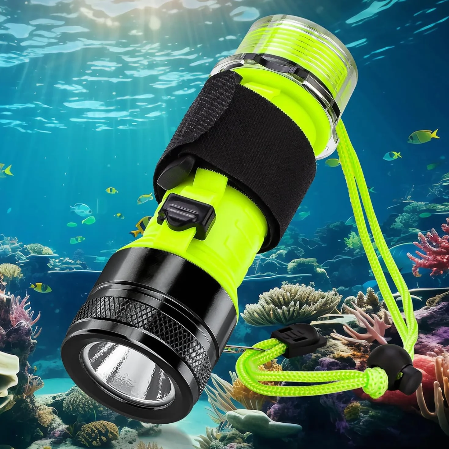 Torcia Subacquea LED 1500 Lumen Ricaricabile Impermeabile IPX8 80m