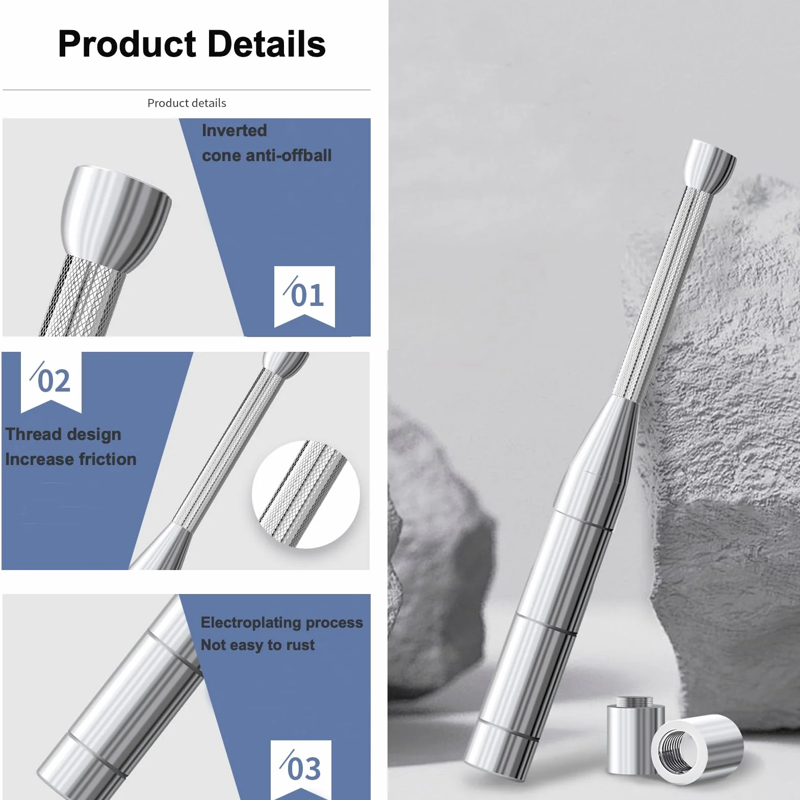 ZhaoCo Mazza regolabile 6 in 1 in acciaio – Indian Clubbell, peso per allenamento con la forza, allenamento delle spalle, rinforzo dell'impugnatura e allenamento completo con funzione di allungamento