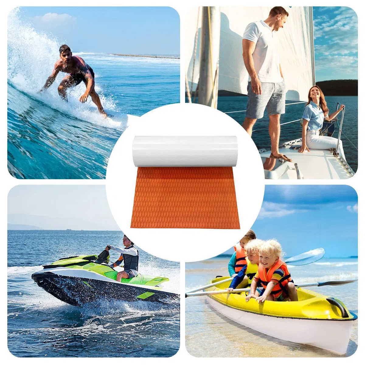 Su-p Traction Pad Deck Grip Matte, Surfboard Mat Grip Surfboard Yatch Deck Pad, antiscivolo autoadesivo per pavimenti, trimmbar Eva, per su-p, surf, skimboard standup e altro, 120 x 30 cm